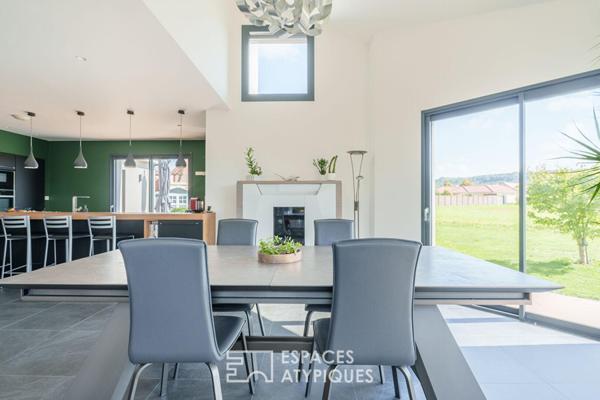 Maison d’architecte contemporaine de plain-pied avec jardin aux portes de Nancy