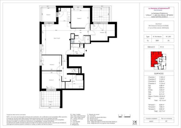 Appartement 5 pièces - 44300 Nantes