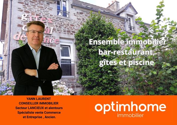 Ensemble immobilier avec bar-restaurant, gîtes et piscine – fort potentiel touristique Proche de DINAN (22)