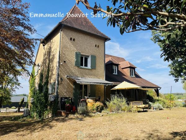 BERGERAC, jolie maison périgourdine, 202 m², 6 chambres, vie possible de plain-pied, piscine, garage, beau terrain arboré et clos