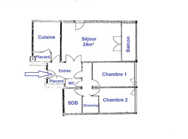 Appartement 3 pièces - 75 m²