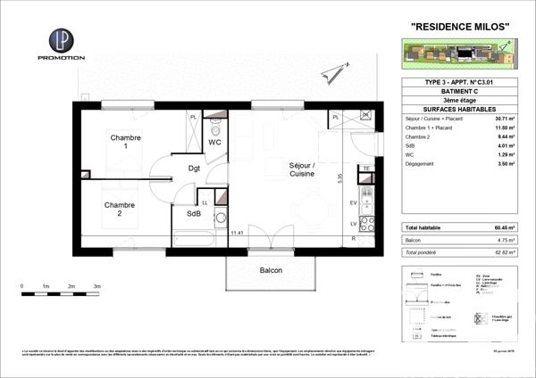 Appartement à vendre 3 pièces 60 m² Toulouse
