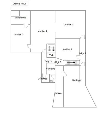 Immeuble commerce + logement à rénover et creer
