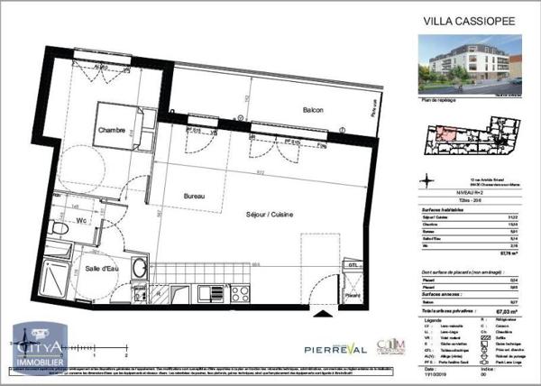 Appartement à louer 2 pièces 57.76m² Chennevières-sur-Marne (94430)