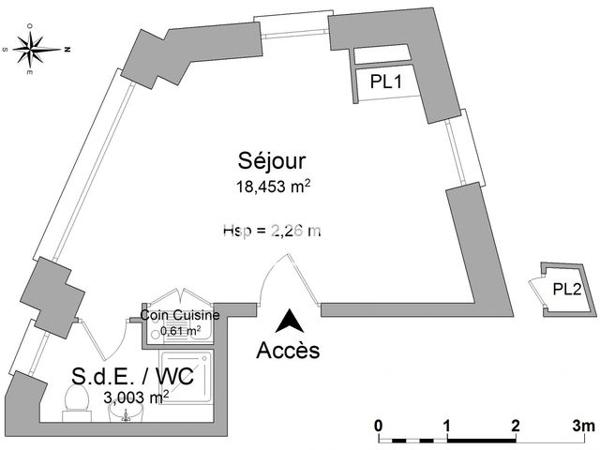 Location Studio 22.07 m² - 3 TER RUE VICTOR HUGO Poitiers 86000