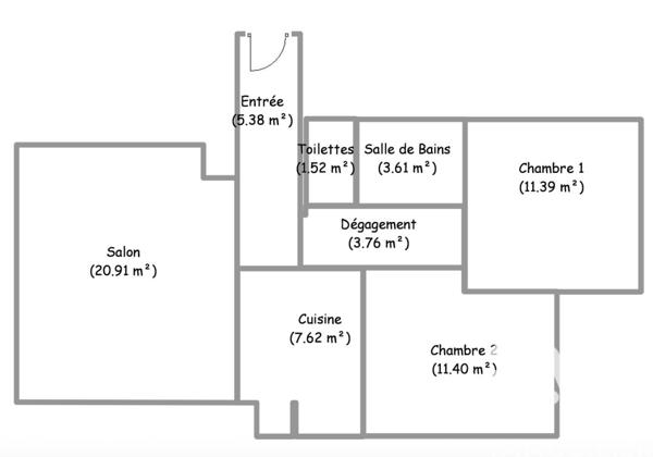 Appartement à vendre 3 pièces 65,59 m² Carrières-sous-Poissy