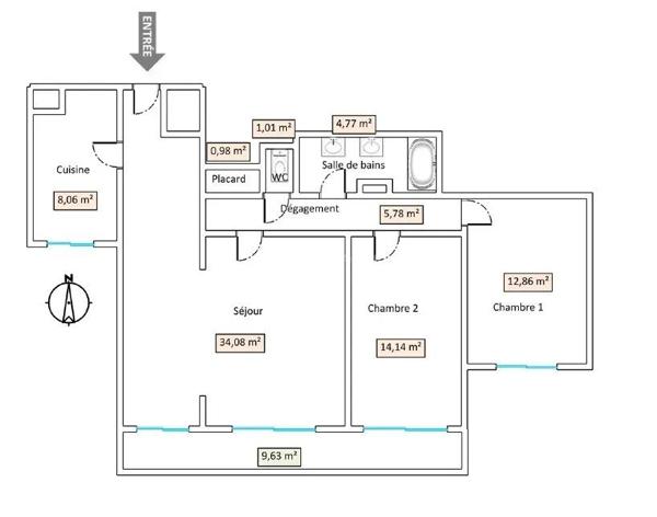 Location                                                      Appartement
                        
                     4 pièces                      81 m2                     à Asnières-sur-Seine
