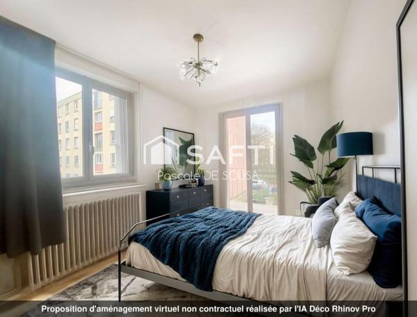 Triangle d'Or, appartement avec 3 chambres, triple exposition, balcon face à la verdure