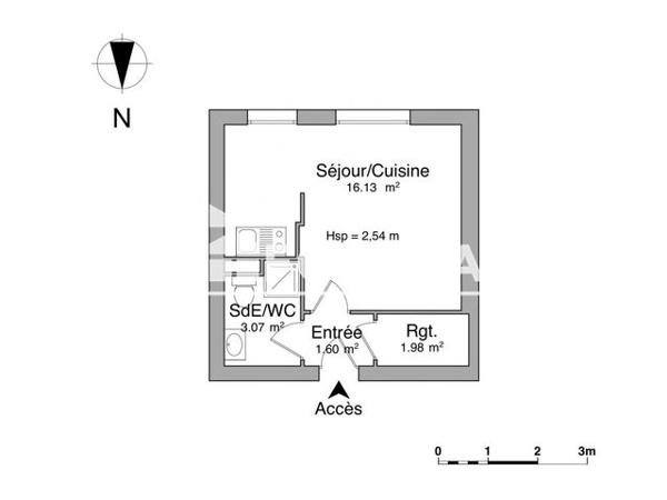 Location Studio 22.78 m² - 8 RUE MAURICE ROLLINAT BAT E Limoges 87000