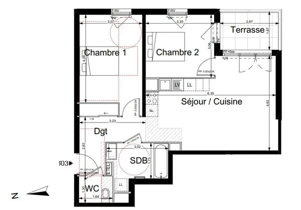 Appartement à vendre 3 pièces 63.46m²