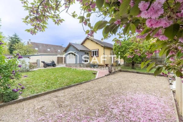 Mantes -la-Ville : Maison 73m2 avec 3/4 chambres - sous-sol – garage – atelier fermé et jardin