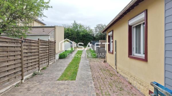 Mantes -la-Ville : Maison 73m2 avec 3/4 chambres - sous-sol – garage – atelier fermé et jardin