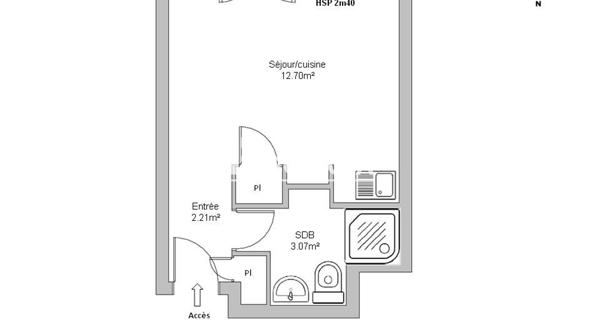 Location Studio 17 m² - Arras 62000