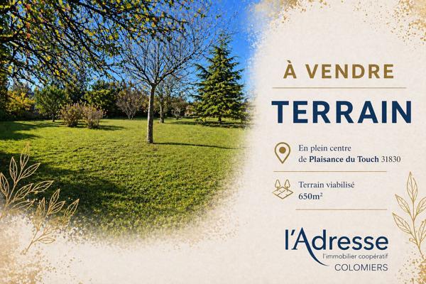 Coeur de ville : Terrain plat viabilisé 650m²