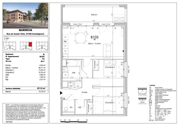 Appartement à vendre 3 pièces 67 m² Castelginest
