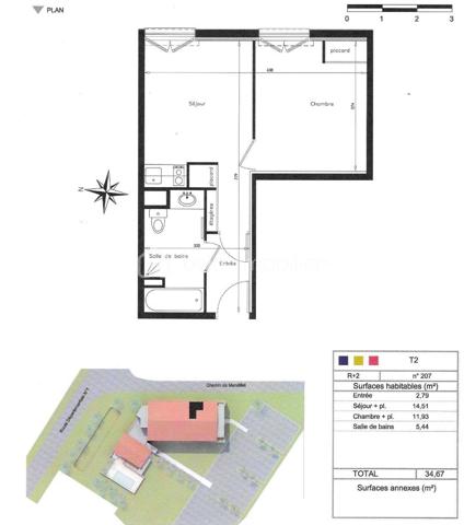 Appartement de 34,67 m²