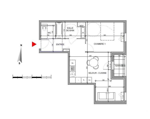 Appartement 2 pièces de 46 m² à Cagnes-sur-Mer (06800)
