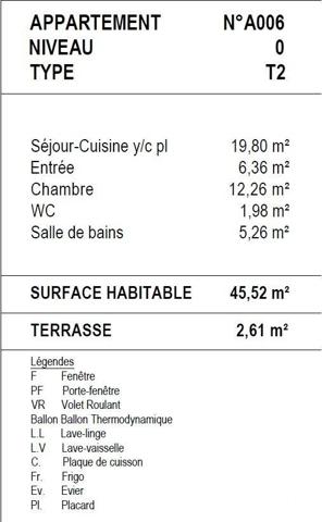 Appartement 2 pièces de 46 m² à Cagnes-sur-Mer (06800)