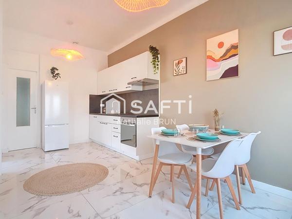 Appartement T3 de 49m² rénové, cour, stationnement