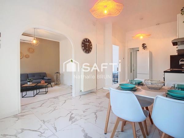 Appartement T3 de 49m² rénové, cour, stationnement