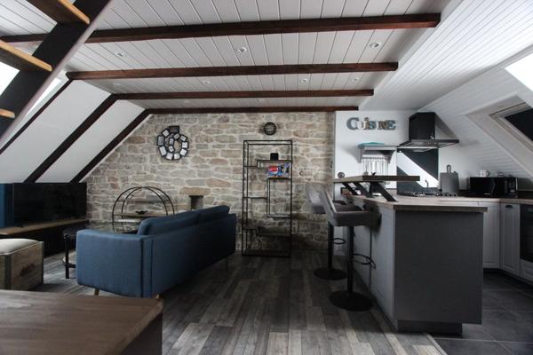 SOUS LES TOITS, UN BEL APPARTEMENT TYPE 2 BIS EN DUPLEX. - A QUIMPER Quimper CENTRE