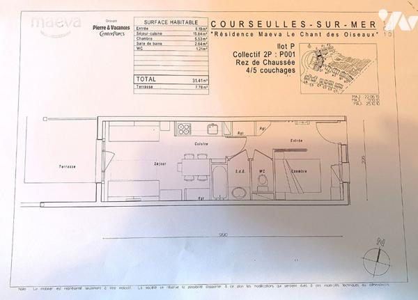 Appartement Courseulles Sur Mer 2 pièce(s) 31 m2