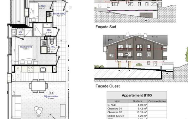Vente Appartement P3 + cabine (B 103) neuf Morillon   