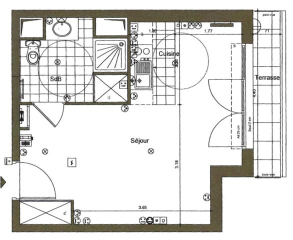 Studio à vendre 29,43 m² Antony