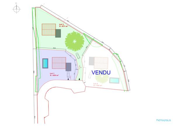 Terrain 871m2 - Viabilisé - Vue - Centre village - Sécurisé