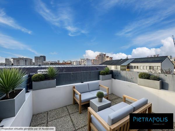 2 pièces possibilité 3 pièces, dernier étage avec terrasse, place de parking, immeuble de 2018