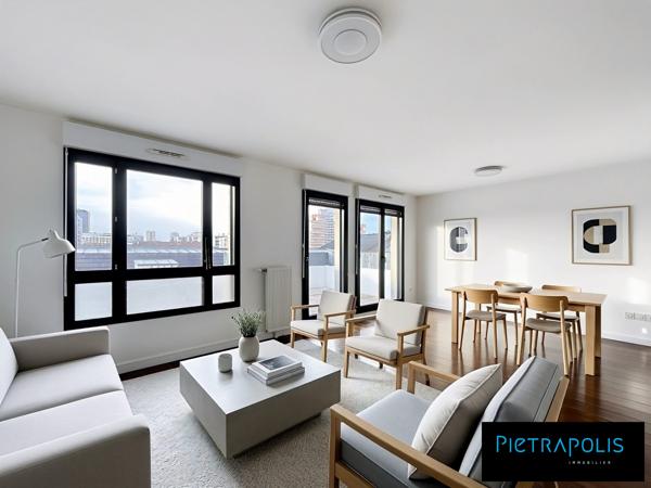 2 pièces possibilité 3 pièces, dernier étage avec terrasse, place de parking, immeuble de 2018