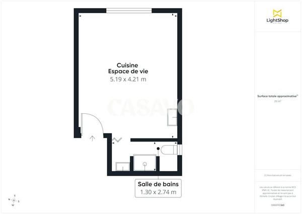 Vente Appartement 1 pièce de 24m² - 94500 Champigny-sur-Marne