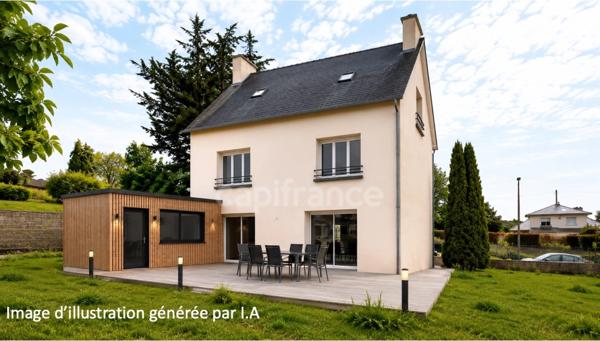 LANDERNEAU, MAISON FAMILIALE HORS LOTISSEMENT, 5 CHAMBRES, REZ DE JARDIN, GÉOTHERMIE, POELE