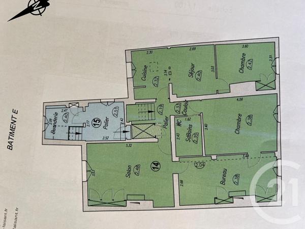 Appartement F3 à vendre  4 pièces - 83,81 m2 HOUDAN - 78