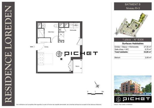 Appartement 1 pièce 33 m²