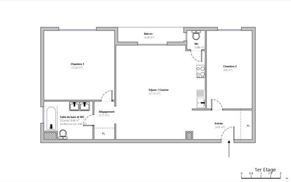 Appartement à vendre    3 pièces • 57,50 m2 Cannes