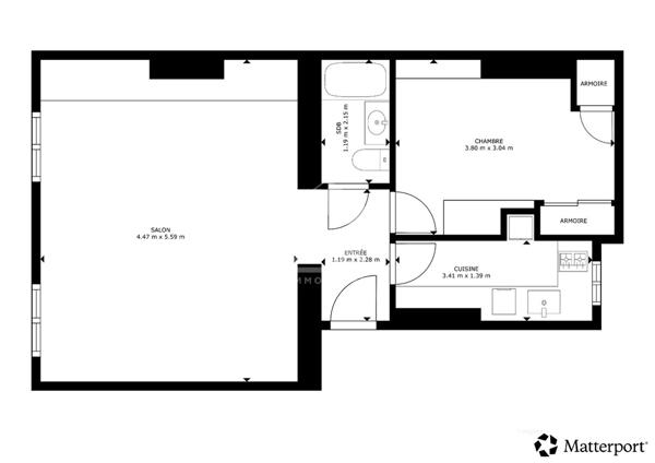 Appartement - 2 pièce(s) - 44m2
