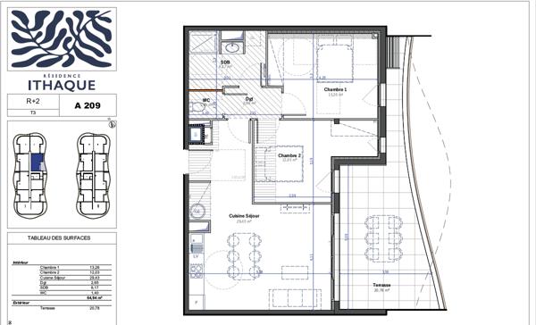 Appartement 3 pièces 64.94 m2