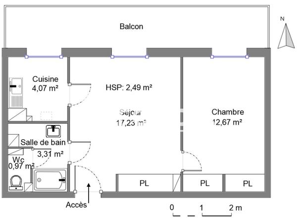 Location Appartement 2 pièces 38.25 m² - 15 RUE SAINT LAURENT Nimes 30900
