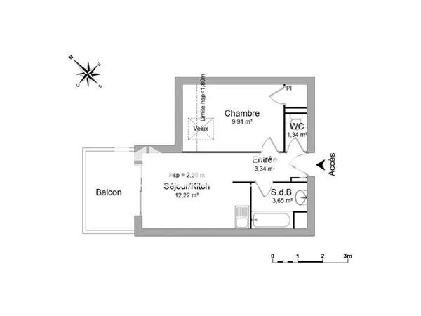 Location Studio 30.46 m² - 19 AVENUE HOCHE Tarbes 65000