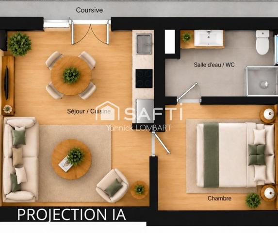 Appartement à rénover de 34 m² (1er étage) au cœur de Gaillac