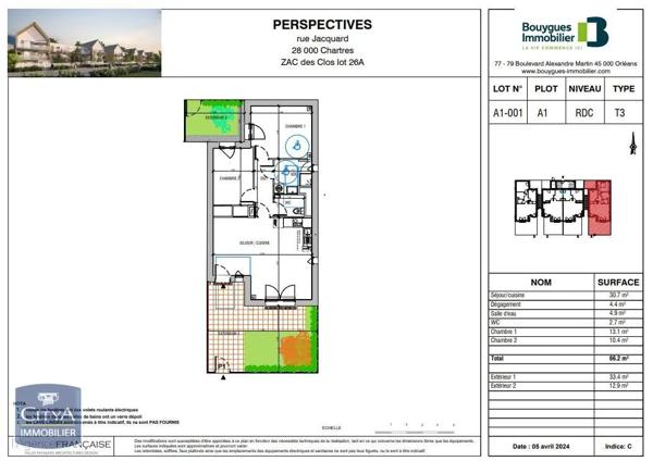 Appartement à louer 3 pièces 66.2m²
