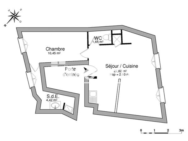 Location Appartement 2 pièces 44.14 m² - 02/04 RUE FONDERIE VIEILLE Marseille 13002