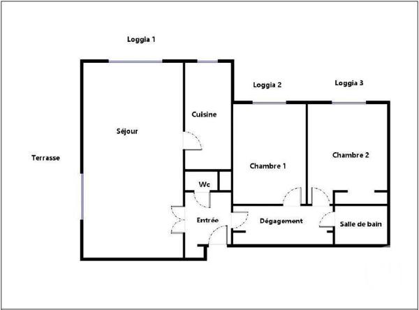 Appartement F3 à vendre  3 pièces - 69,10 m 2   PARIS  - 75019