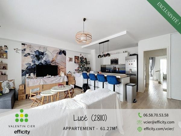 Appartement 3 pièces - 61 m² Exclusivité efficity