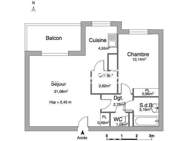 Location Appartement 2 pièces 46.8 m² - VILLA GIACOMO Auch 32000