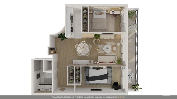 Appartement T3 à vendre  3 pièces - 57,25 m2 PARIS - 75015