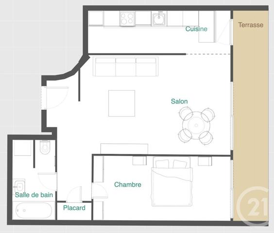 Appartement T3 à vendre  3 pièces - 57,25 m2 PARIS - 75015