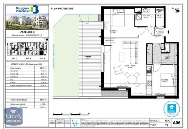 Appartement à louer 3 pièces 68.04m²