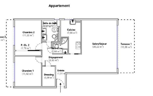 Appartement à vendre    3 pièces • 78 m2 Villeneuve-Loubet